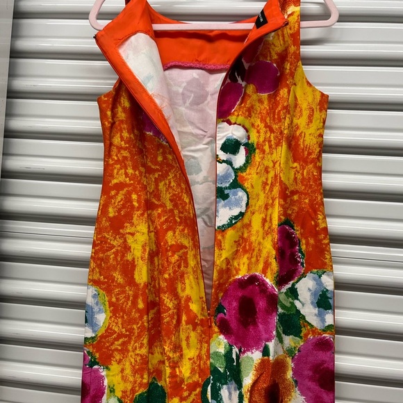 Jones New York Orange and Pink Sheath Dress Size 6 - Picture 4 of 6